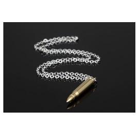 COCO Park Polish Bullet Charm Pendant Necklace Stainless Steel Urn Ash Memorial Keepsake Love Token Holder, Gold