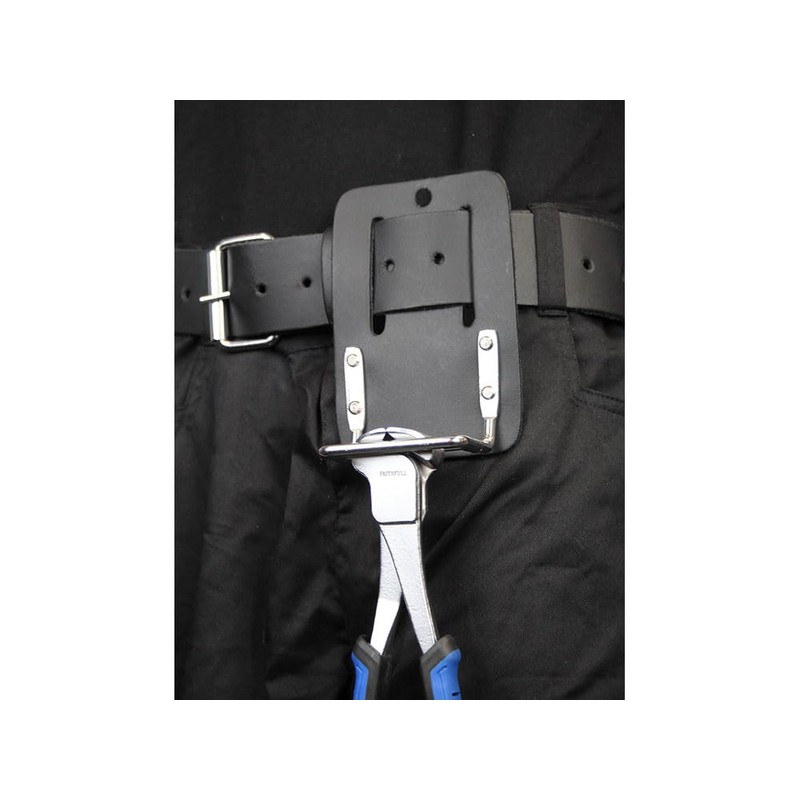 Faithfull Black Leather Tool Belt Plier Holder
