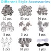 Colle 419pcs Lava Stone Crystal Alloy Beads Kit 8mm Chakra