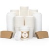DAILYLIFE 12oz Disposable Coffee Cups with White Lids and Sleeves,