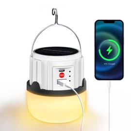 Nurluce Solar Camping Lights Rechargeable 7500LM 4 Lighting Modes 30W Solar Powered Tent Lantern 2400mAh Color Changing Collapsible Lightweight Camp Lights Hiking Fishing Hurricanes Emergency