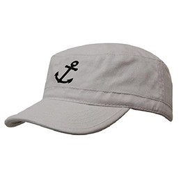 Boating Hat Anchor Captain Sailing Cap Army Yacht Military Baseball Caps Drunk Sailor MFAZ Morefaz Ltd (Stone Anchor-Black)