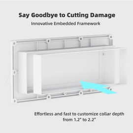 Aluminum RV Exhaust Range Hood Vent Cover with Adjustable Collar Depth & Locking Damper - Sunproof Camper Stove/Microwave Exterior Sidewall Ventilation Replacement for Trailers, Motorhomes (White)