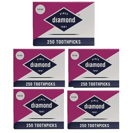 Diamond Round Toothpicks 250ct, 5 Pack Total 1,250