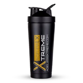 AgelessLX Sports & Gym Stainless Steel Water Bottle with Lid, Double Walled, Holds 25 oz, Black