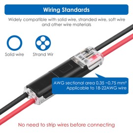 Pack of 20 2-pin cable connectors, car plug connectors, waterproof cable connectors, 18-24AWG wire quick splice connector, cable crimp connection