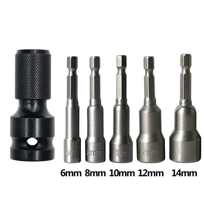 2PCS 1/2 inch Square Drive to 1/4 inch Hex Female
