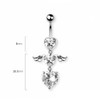 Pierced Owl 14GA 316L Stainless Steel Double CZ Crystal Heart
