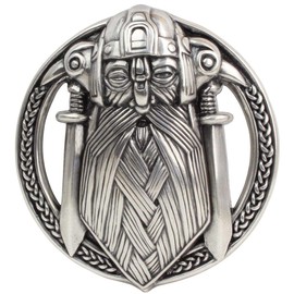 BELTINGER Viking Belt Buckle 4.0 cm Buckle Interchangeable Buckle Belt Buckle 40 mm Solid LARP and Medieval Outfit, silver