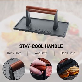 Bellemain Bellemain Bacon Press Rectangle | Heavy-Duty Cast Iron Grill Press for Perfectly Seared Bacon, Steak & Sandwiches | Equalized Weight Distribution