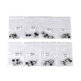 40pcs 8 Types 7805 7809 7812 7815 7905 7912 7915 LM317 Connector Positive Negative/Voltage Regulator IC Transistor Kit