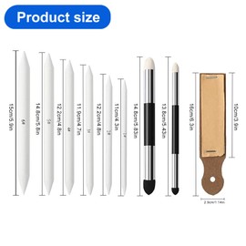 9 Pcs Blending Stump Set, Paper Art Blenders, Art Pencils, Washable and Reusable Art Tools for Charcoal Sketching, with Sponge Pens & Sandpaper Sharpener