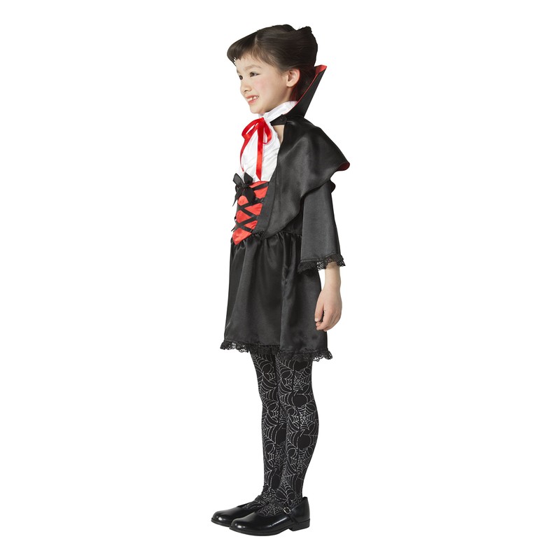 Party City Lovely Vampire Kids Cosplay, 47.2 inches (120cm), Black
