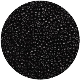 Yholin 2000pcs Glass Seed Beads Bulk,4mm 6/0 Craft Seed Beads Small Pony Beads for DIY Craft Projects Bracelets Necklace Jewelry Making - Black Waist Beads Spacer Beads with Tweezers
