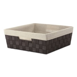 Whitmor Woven Strap Liner Shelf Tote, W, Black