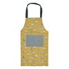 Penguin Home Apron,Chef Quality, Thokka Print,Colour - Mustard,Grey & Black,Plain