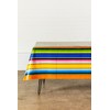 Alux Serape Oilcloth Tablecloth - Blue and Yellow - Plastic