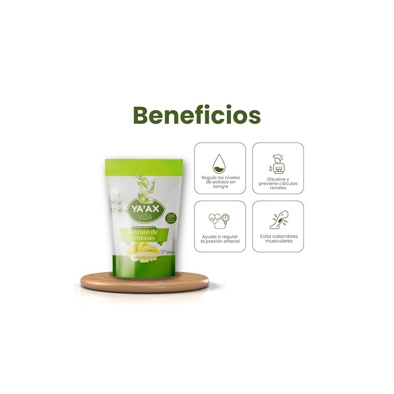 Citrato de Potasio 500 grs Ya'ax Vida 100% Puro