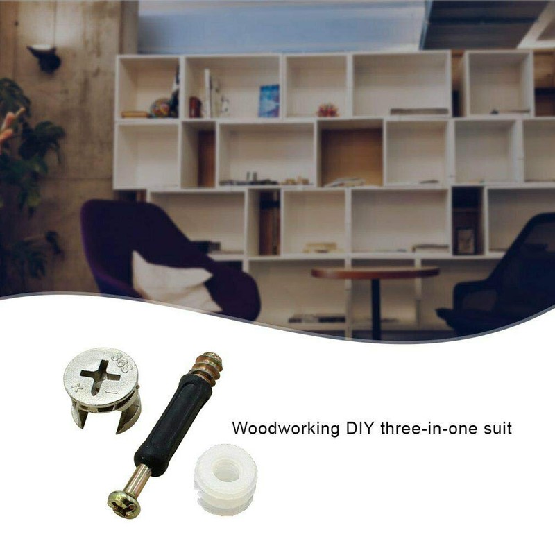 Furniture Connecting Cam Fitting Cam Lock Nut 3-in-1 Furniture Connecting