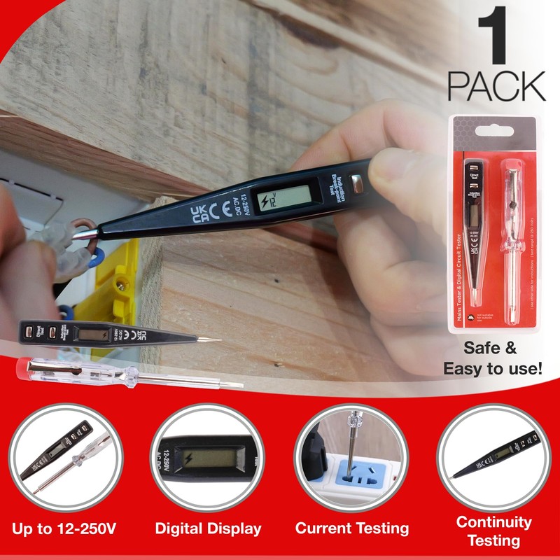 Mains Tester and Digital Display Circuit Tester Set Probe -