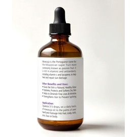 Aceite facial hidratante de semillas de maracuyá (maracuyá) para el rostro Prensado en frío y sin refinar Para todo tipo de piel Botella grande de 4 fl oz