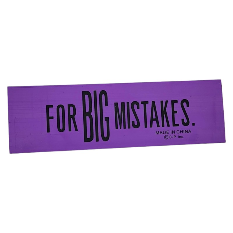 Huge 6.75" 'for Big Mistakes.' Colorful Rubber Pencil Erasers. Rectangular