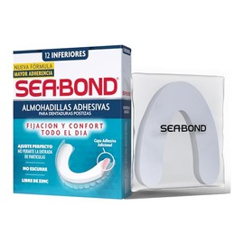 Sea-Bond Kit Almohadilla Adhesiva para Dentaduras Postizas Inferiores, 6 pack 12 Piezas Cada una