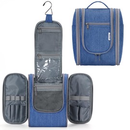 Narwey Small Hanging Travel Toiletry Bag Cosmetic Make up Organizer for Women and Men (Medium, Navy Blue)