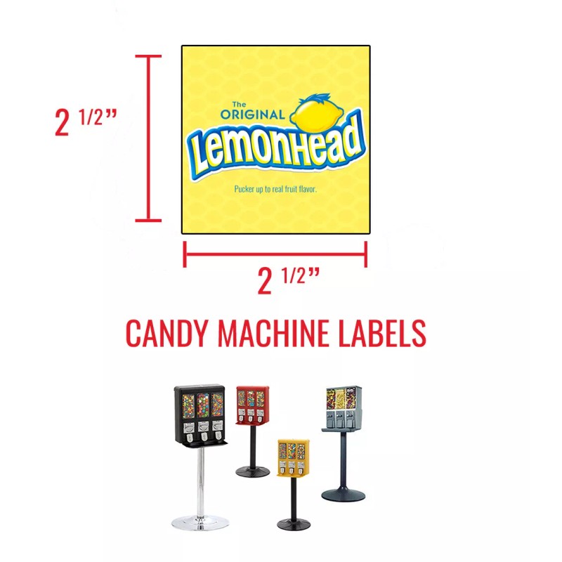 Unbranded (16) CANDY VENDING MACHINE STICKERS LABELS - MEGA VARIETY