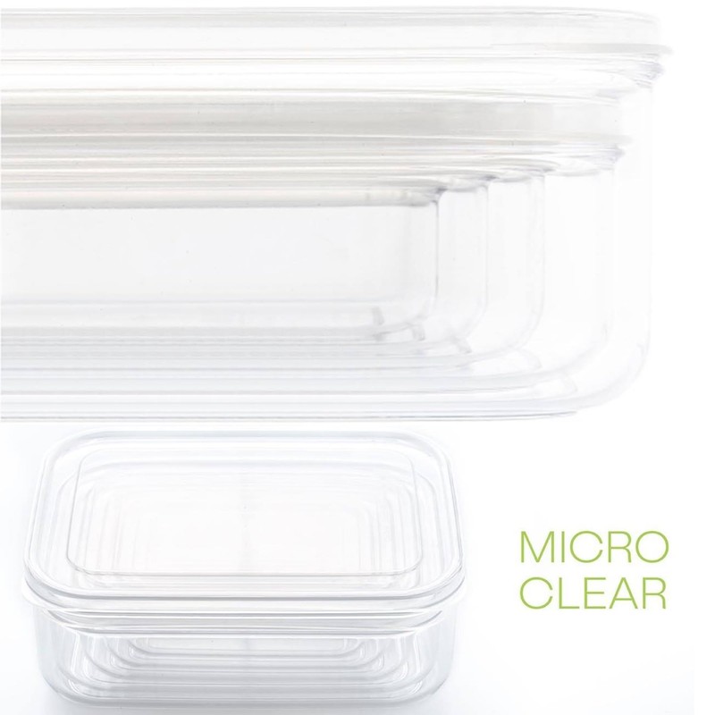 Lustroware Micro Clear Food Storage Container Set of 3 with