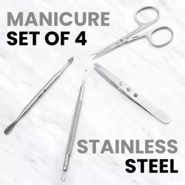 generic Kit De Manicura Hobri International De Acero Inoxidable, 4 P