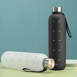 MYEEDA Water Bottle, 1 Liter Bottle, Easy to Wash Water Bottle, 33.8 fl oz (1000 ml), Lightweight, Transparent, Water Bottle with Memory, Boys, Girls, Elementary School Students, BPA Free, Plastic