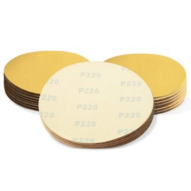 SPEEDWOX 50 Pcs 6 Inches Sanding Discs 220 Grit Dustless Hook and Loop Sandpaper for Random Orbital Sander Yellow Finishing Discs for Automotive Woodworking