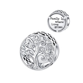 BIZK Heart Charm Pendant 925 Sterling Silver for Bracelet Bead Pendant for European Bracelets and Necklaces, Sterling Silver