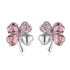 KRUCKEL Four leaf clover Lucky, joy, hope, faith, kindness, cheerful, confident, everyday is full of Love earrings made with Austrian Crystals – 7071013