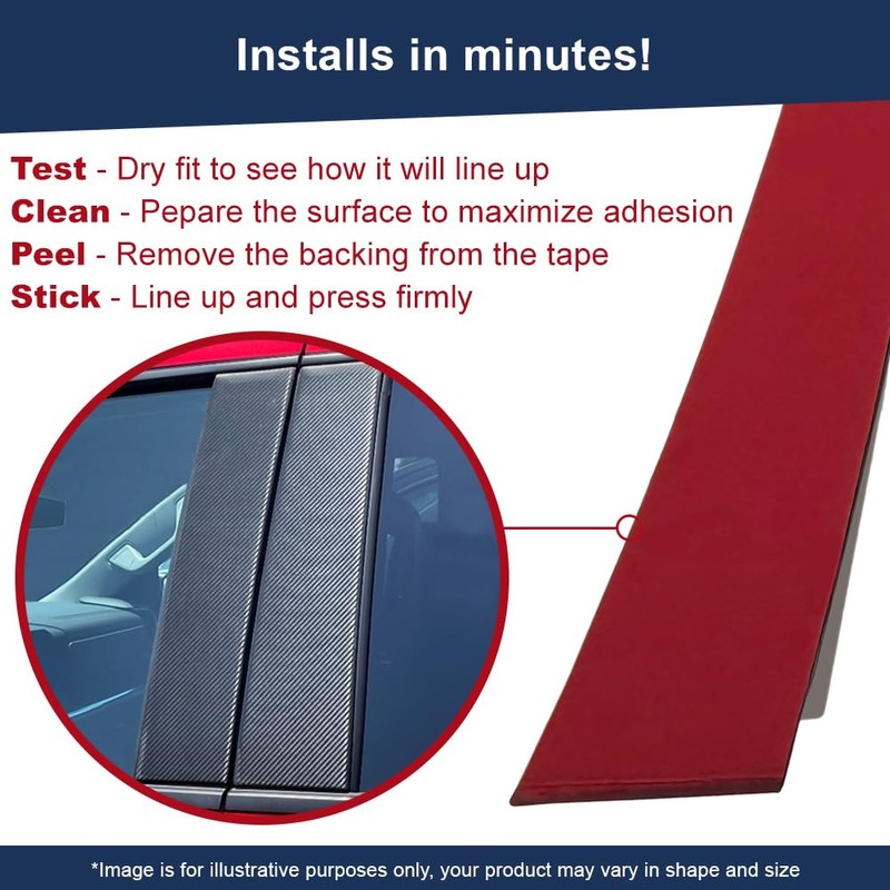 Upgrade Your Auto 8pc Carbon Fiber Pillar Post Covers for