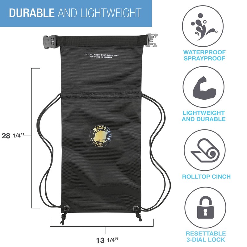 WaterSeals Lewis N. Clark Cinch Locking Backpack | Waterproof Drawstring