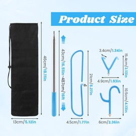 Kazheon Disc Golf Retriever Pole 16ft with Durable Stainless Steel Frame Hooks & Carry Bag, Extendable Golf Accessories Grabber to Retrieve Discs in Water, Trees, Bushes(Color:As Shown)