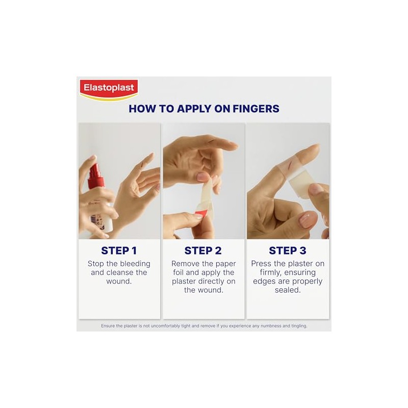 Elastoplast Hydrocolloid Wound Plasters Small (10 Bandages), Completely Waterproof Plasters