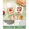 50 Cajas de Postre con Ventanas, Cajas Individuales para Cupcakes