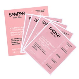 Sampar Hydrafuse Collagen 4 Hours or Overnight Mask – Korean Skincare for Radiant, Smooth Skin | Anti-Aging Face Mask with Ultra-Potent Collagen to Reduce Wrinkles, Tighten Pores & Boost Glow (4-Pack)