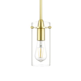 Linea di Liara Effimero Modern Gold Pendant Light Fixtures Over Kitchen Island Sink Lighting Ceiling Hanging Farmhouse Metal Industrial Mini Pendant Lighting Small Clear Glass Shade