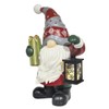 27-inch Holiday Gnome Greeter with LED Lit Lantern with Timer