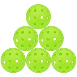 6 - Pack Pickleball Balls, 40 Holes Outdoor Pickleballs, High Elasticity & Durable Pickle Balls for All Style Pickleball Paddles (Green)