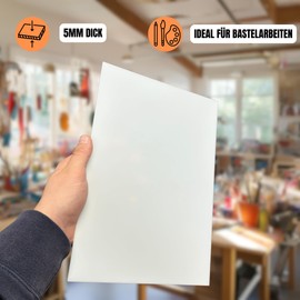 GOYAPRINT Acrylic Glass White 5 mm A5 Acrylic Plate Opal Plastic Panels Hard Plastic (2, 14.8 x 21 cm)