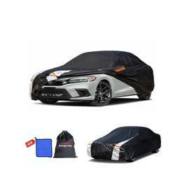 Cotryvox Honda Civic Car Cover 100% Waterproof All Weather, Gift with Towel, 10 Layers Sedan Car Cover Custom Fit 1993-2025 Honda Civic, Full Exterior Covers Rain Sun UV Protection with Door Zipper.