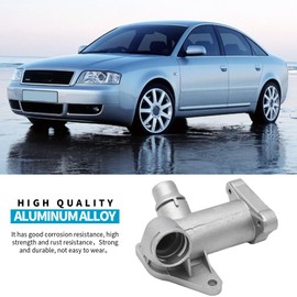 UOIENRT 058121132A Upgraded Cooling Hose Coolant Flange Connector In Cast Aluminum Replacement for A4 1.8T B5 Replace 058121132C 058121133B 058 121 132