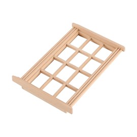 Namvo 2pcs 1:12 Dollhouse Window Frames Miniature Wooden Windows DIY Dollhouse Bedroom Accessories Birch Wood Twelve Grid Window Frames for Dollhouse Decoration