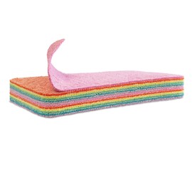 Eurow Eurow Super Absorbent 12-Layer Microfiber Sponge Block, Tearable for Multiple Uses, Cleans Kitchen, Bathroom & More, Durable, Reusable, Soft When Wet, Multi-Color Rainbow Design for Easy Cleaning
