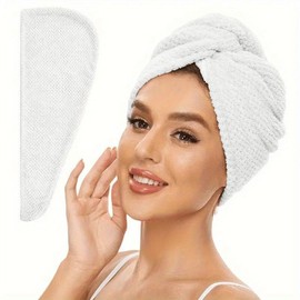 Women's high-Density Coral Fleece Dry Hair Cap, Knitted Dry Hair Towel, Absorbent Shower Cap, New Breathable Absorbent Towel, 1 Piece (Off White, 25 * 65CM)